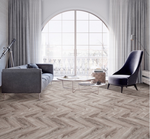 Виниловый ламинат SPC "Cronafloor" Herringbone Дуб Тулон (640*128*4,5 мм) — купить в Адлере