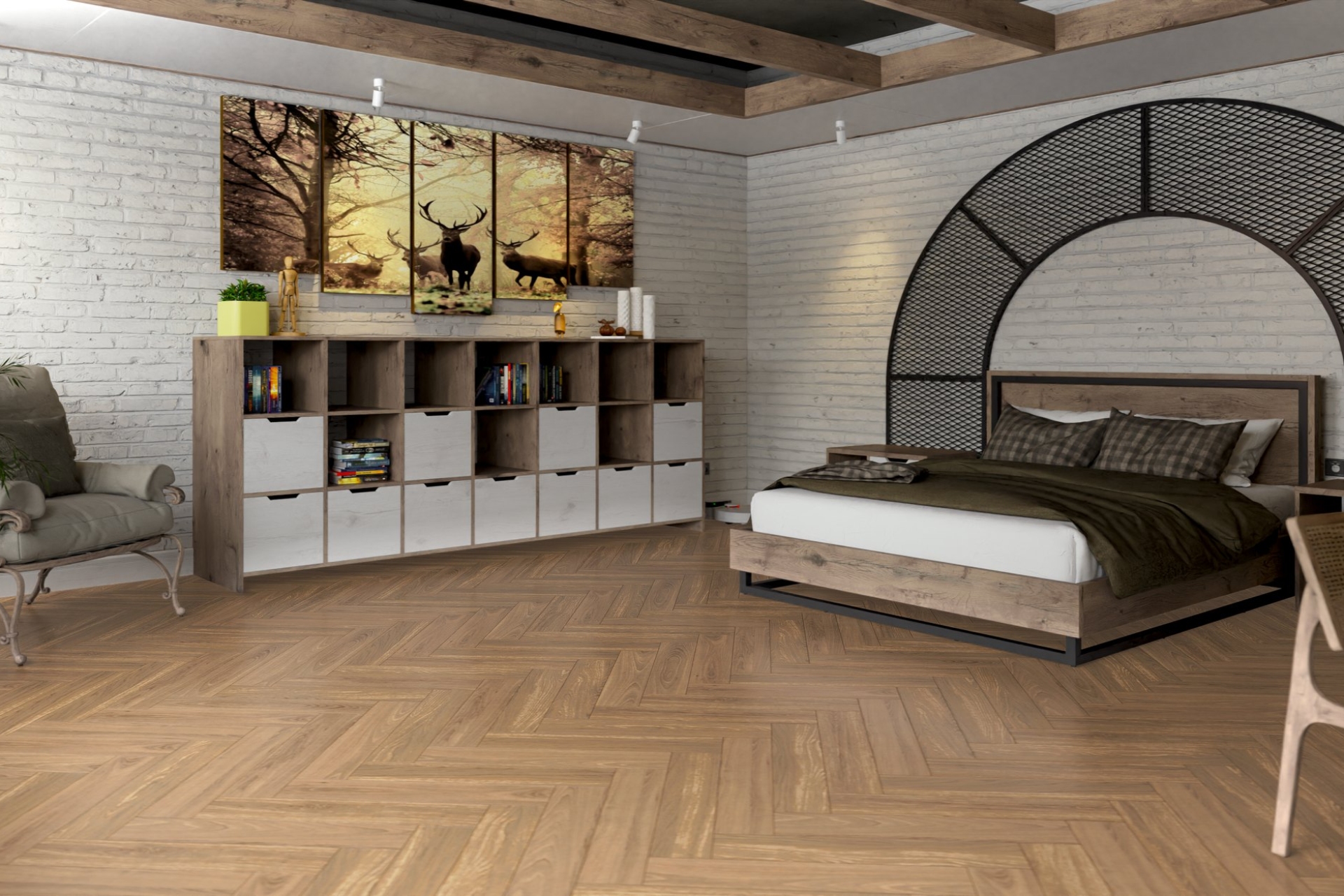 Инженерный паркет «Damy Floor» Натуральный (укладка елочкой) — купить в Адлере